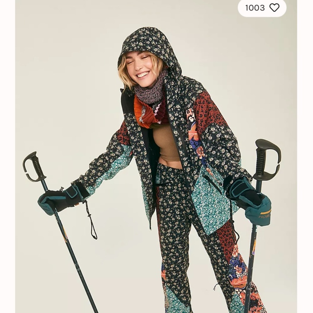 New never worn Free People Pray For Powder Jacket Multi Print Combo